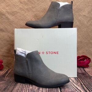 Sun + Stone Gray Cadee Ankle Booties
